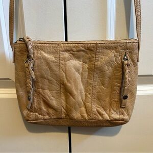 DAY & MOOD Leather Crossbody Bag - Tan